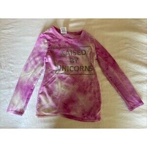 Size 4 Active Life girl clothes 1 piece long sleeve shirt | text, tie dye theme
